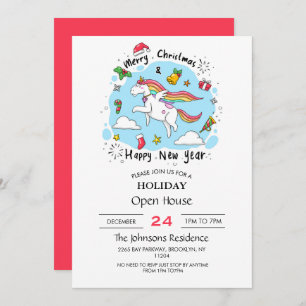 Invitación Unicorn navidades