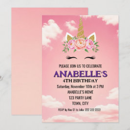 Invitación Unicorn Personalized Magical Birthday Invitation  