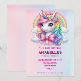 Invitación Unicorn Personalized Magical Birthday Invitation  