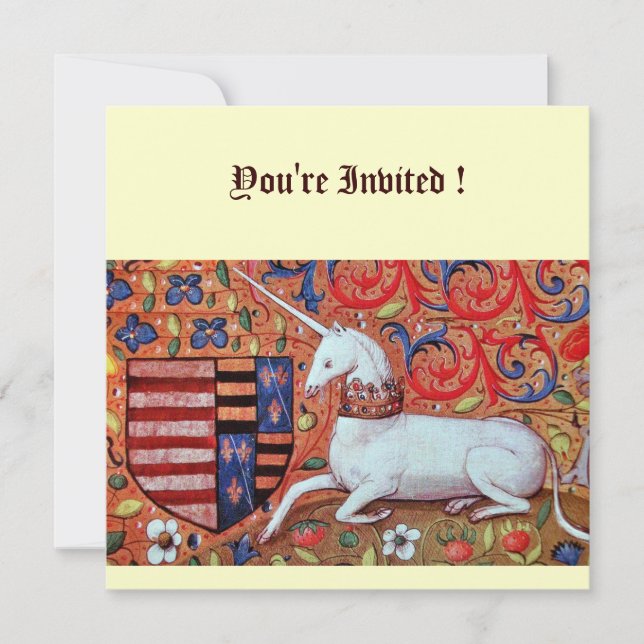 Invitación UNICORN ,plata azul blanco rojo (Anverso)