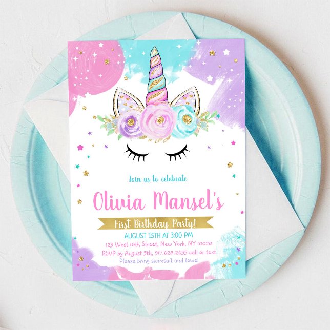 Invitación Unicorn Rainbow Magical Day Birthday Invitation (Subido por el creador)