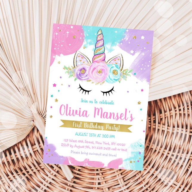 Invitación Unicorn Rainbow Magical Day Birthday Invitation (Subido por el creador)