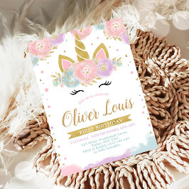 Invitación Unicorn Rainbow Magical Day Birthday Invitation