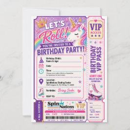 Invitación Unicorn Themed Birthday Invitation Spinnations