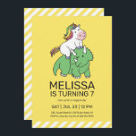 Invitación Unicorn Triceratops Dinosaur Yellow Kids Cumpleaño<br><div class="desc">Diseño lindo para niños,  niños o chicas que aman el unicornio,  el arcoiris y la criatura mítica. Perfecto para la mágica fiesta de cumpleaños temática. Puede personalizar de la redacción para que se ajuste a otras ocasiones.</div>