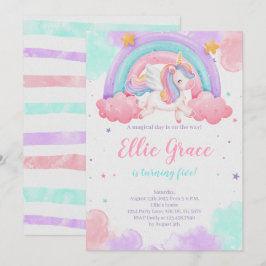 Invitación Unicornio arcoiris