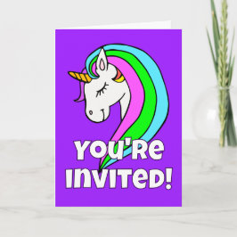 Invitación Unicornio arcoiris personalizado