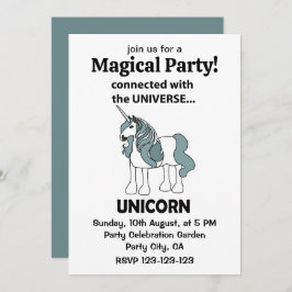 Invitación Unicornio Conectado Con El Universo Unicornio
