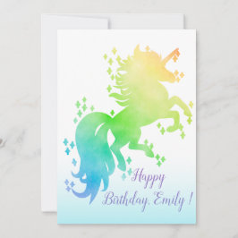 Invitación Unicornio de acuarela con estrella