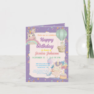 Invitación Unicornio de cumpleaños divertido