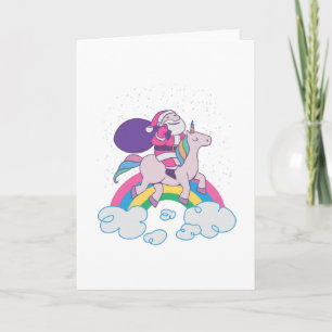 Invitación unicornio de navidad santa claus