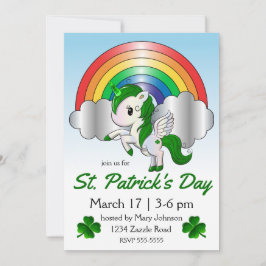 Invitación Unicornio de San Patricio Pegasus