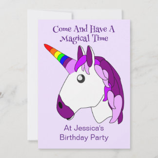 Invitación Unicornio diseña fiesta de cumpleaños infantil