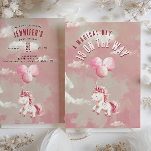 Invitación Unicornio encantado - Festividad de cumpleaños