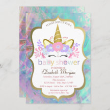 Unicornio, Floral, Opal Baby Shower