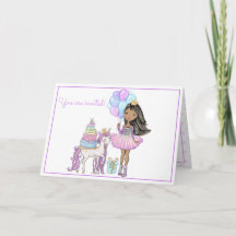 Unicornio Princesa Moderna Girly Watercolor Cumple