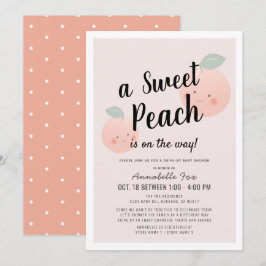 Invitación Unidad de Baby Shower Cute Sweet Peach Pink