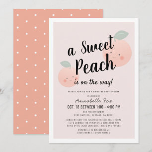 Invitación Unidad de Baby Shower Cute Sweet Peach Pink