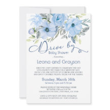 Unidad De Baby Shower Dusty Blue Watercolor Floral