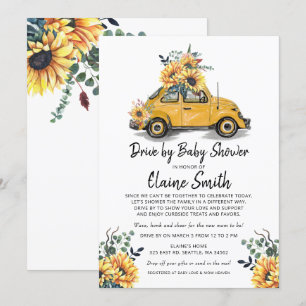 Invitación Unidad De Baby Shower Neutral De Género De Girasol
