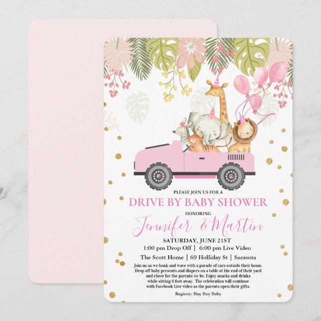 Invitación Unidad De Baby Shower Virtual Baby Shower (Anverso / Reverso)