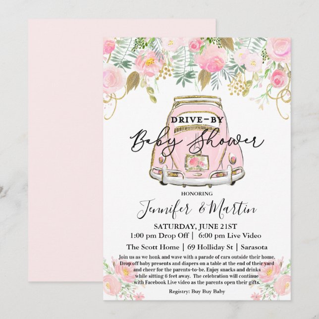 Invitación Unidad De Baby Shower Virtual Baby Shower (Anverso / Reverso)