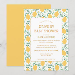 Invitación Unidad De Foliage De Limón Amarillo Por Baby Showe