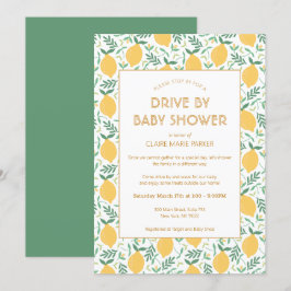 Invitación Unidad De Foliage De Limón Amarillo Por Baby Showe