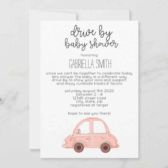Invitación Unidad por Baby Shower (Anverso)