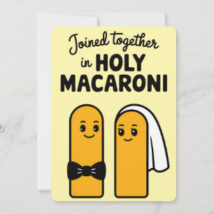 Invitación Unidos en Macarrones Santos Divertidos de Pasta