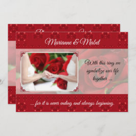 Invitación Unión civil de lesbianas Bodas con rosas rojas