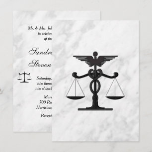 Invitación Unión de bodas de mármol Juris-Medic