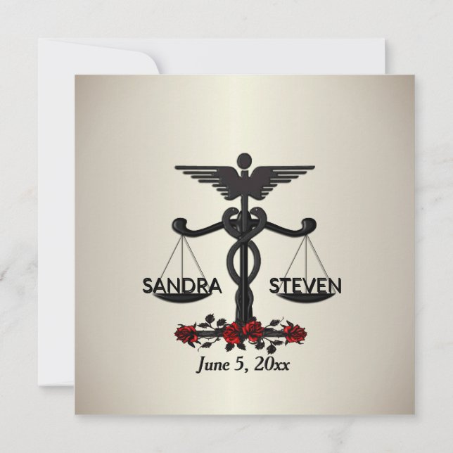 Invitación Unión de Derecho y Medicina Rosa Roja (Reverso)