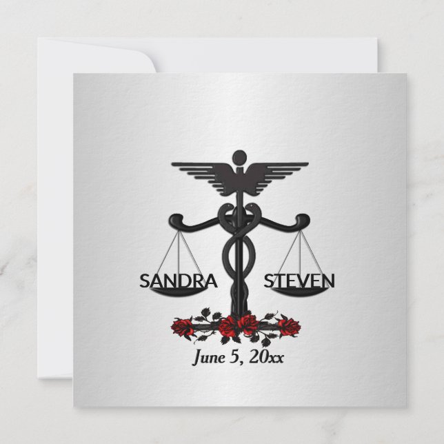 Invitación Unión de Derecho y Medicina Rosa Roja (Reverso)