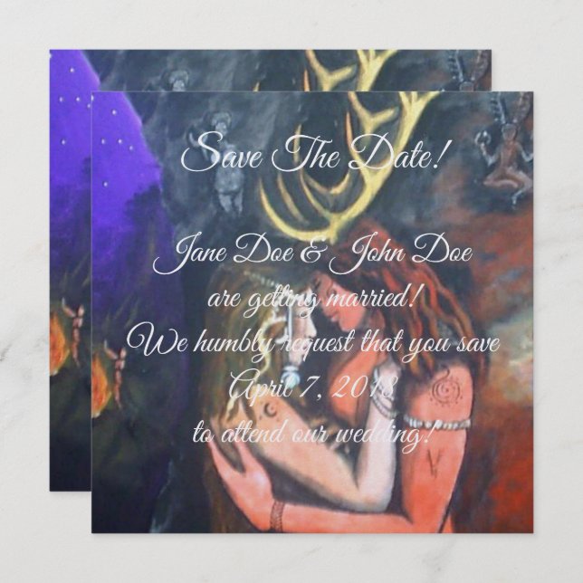 Invitación unión de manos de Beltane (Anverso / Reverso)