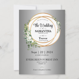 Invitación Unión de Oro celebrando al Boda del amor y el comp