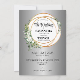 Invitación Unión de Oro celebrando al Boda del amor y el comp