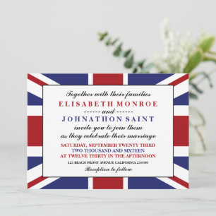 Invitación Union Jack Flag Boda británico