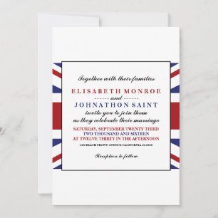 Invitación Union Jack Flag Boda británico