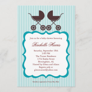 Invitación unisex gemela de Baby Shower