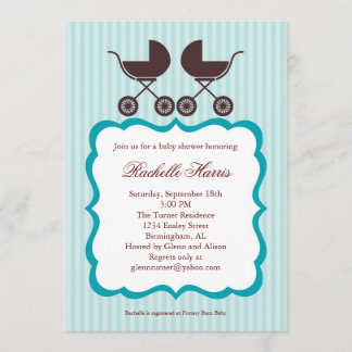 Invitación unisex gemela de Baby Shower