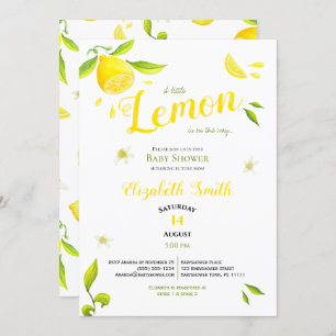 Invitación Unisex limón en camino de la ducha de bebé