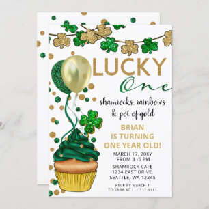Invitación Unisex Lucky One St Patrick First Birday Party
