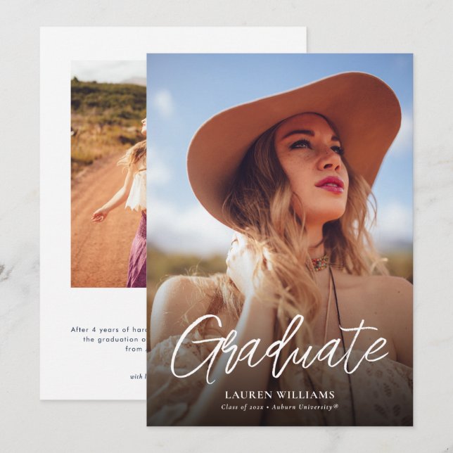 Invitación Universidad Auburn | Graduación (Anverso / Reverso)