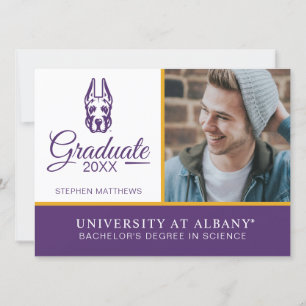 Invitación Universidad de Albany Gran Cabeza de Mascota Dane