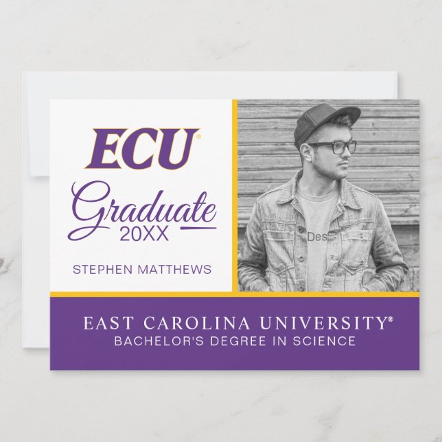 Invitación Universidad de Carolina del Este | Logotipo ECU (Anverso)