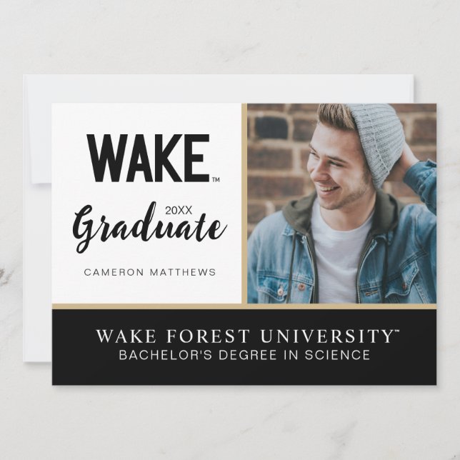 Invitación Universidad Wake Forest | Wake Wordmark (Anverso)