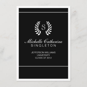 Invitación Universitaria de Graduación en Blanco y