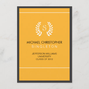 Invitación Universitaria de Graduación en Negro y 