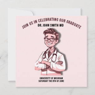 Invitación university michigan doctor MD PINK 